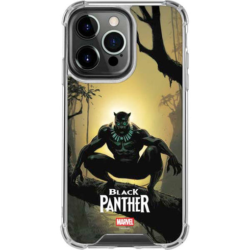 Marvel Black Panther TChalla King of Wakanda iPhone 15 Pro Clear Case